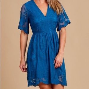 EUC Altar'd State Blue Lace Sefton Dress